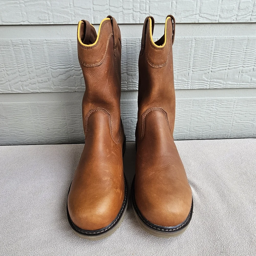 Dewalt Mcalester PT Brown Leather Work Boot Men SZ 14 Electrical Hazard Oil Slip